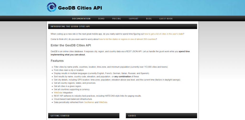 GeoDB Cities API文档